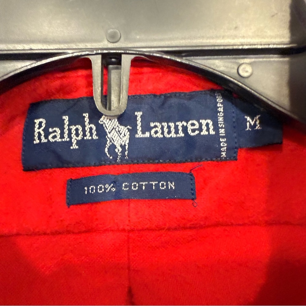 Ralph Lauren Red Button-Down Oxford Shirt with Navy Pony - Picture 5 of 13